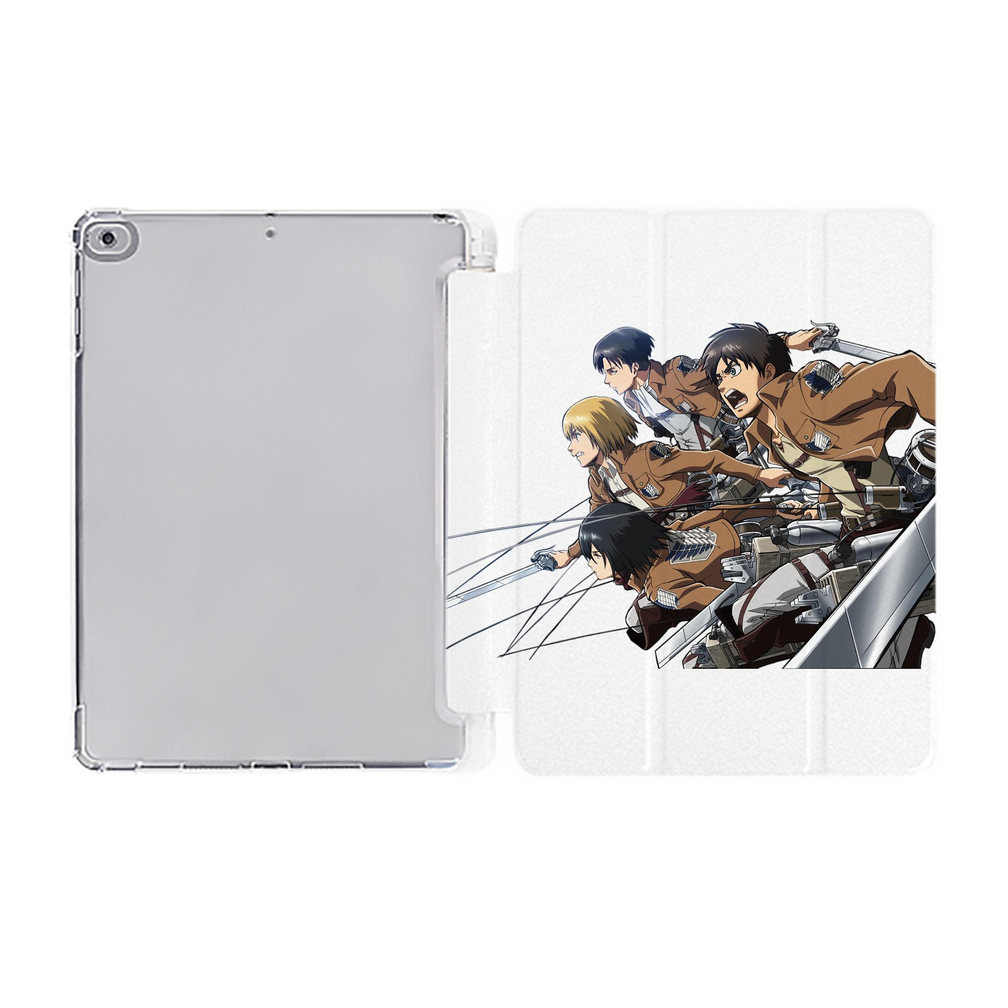 （画像用） 進撃の巨人 Attack on Titan IPad ケース ペン収納付き 三つ折りスタンド PUレザー×シリコン 対応機種9.5/10.5/10.9インチ